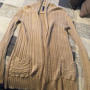 Falls Creek Tan Ribbed Sweater